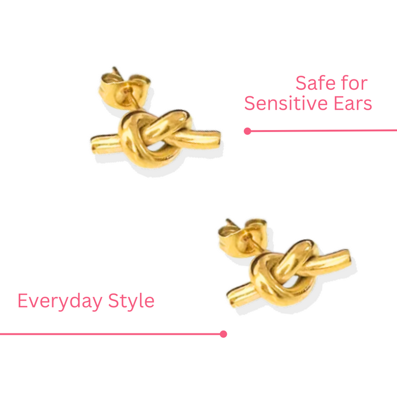 18k Gold-Plated Knot Studs- Extra Small