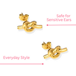 18k Gold-Plated Knot Studs- Extra Small