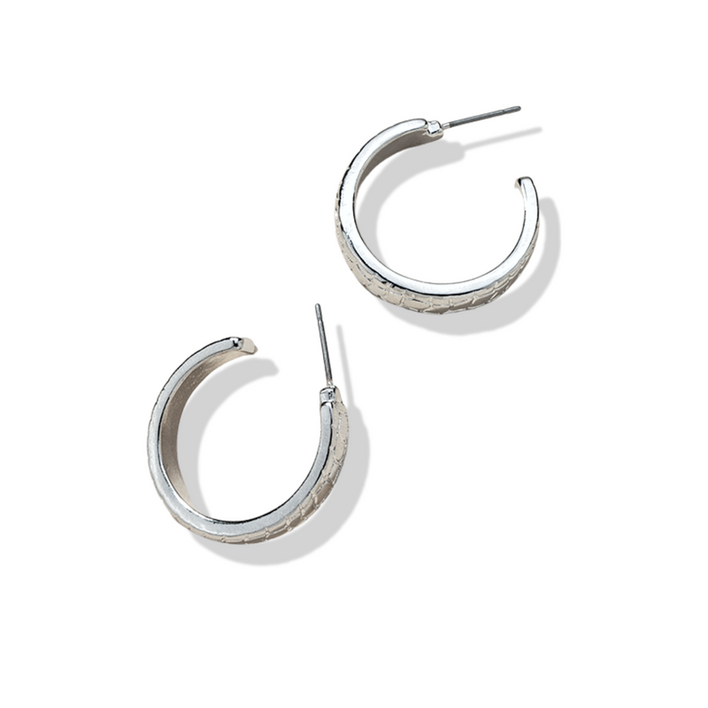 I Am Confident Silver Snake Hoops