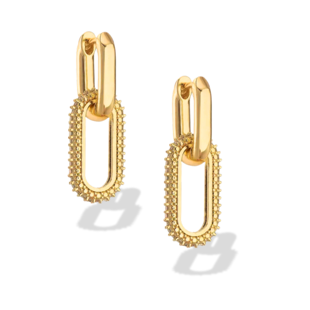 Adaptable! Gold-Plated 2 in 1 Gold Hoops