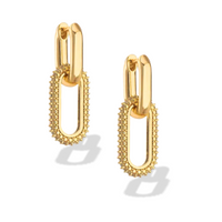 Adaptable! Gold-Plated 2 in 1 Gold Hoops