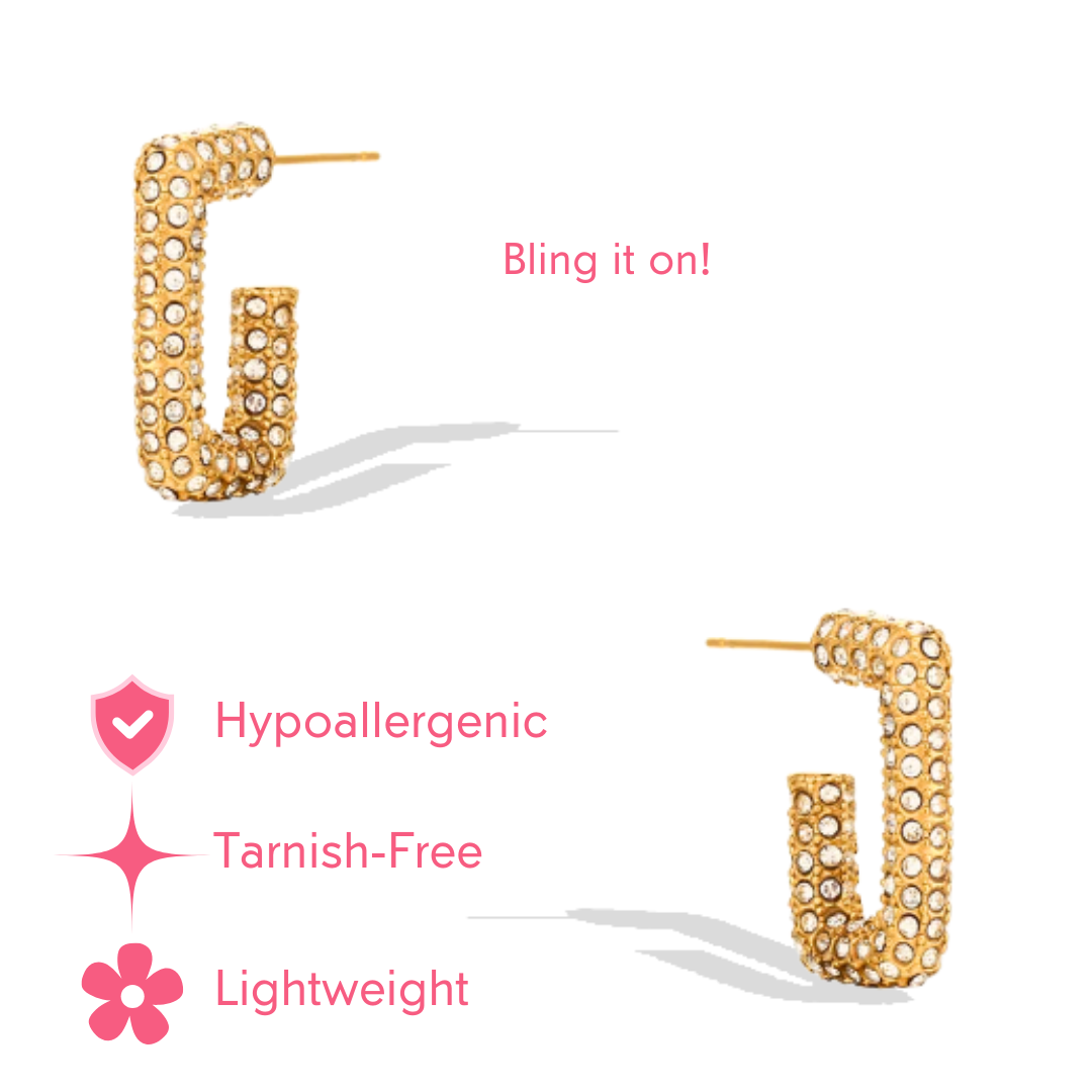 Bling it on! Rhinestone Statement Hoops