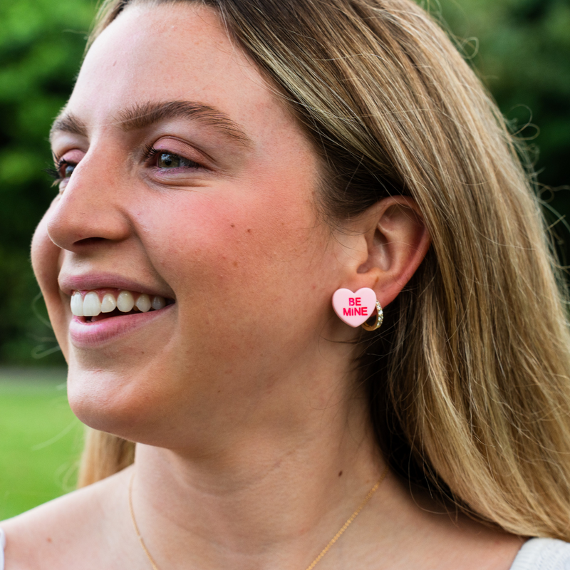Be Mine! Candy Heart Studs for Valentine's Day