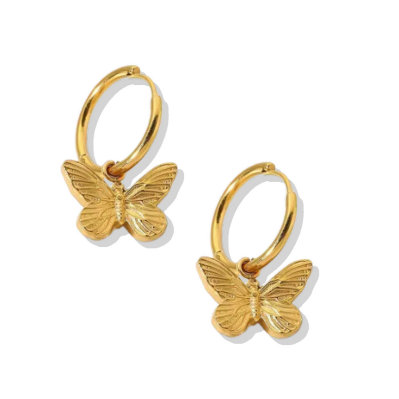 Free! 18K Gold Butterfly Huggies