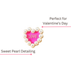 Sweet Love! Pink Pearl Detailed Heart Studs for Valentine's Day