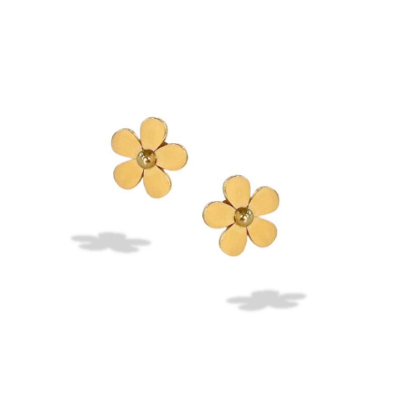 Golden Sunset 18k Gold Small Flower Studs