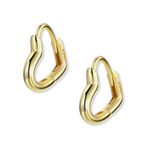 Love! GOLD Sterling Silver Extra Small Heart Shaped Hoops for Valentine's Day