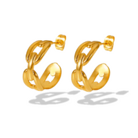 18k Gold-Plated High Class Buckle Hoops