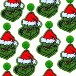 Green Glitter Grinch Christmas Statement Earrings