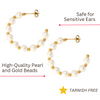 To be Loved! 18K Gold-Plated Pearl and Gold Bead Hoops for Valentine's Day