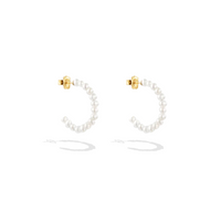 Resilient Small Pearl Gold Hoops