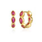 Pretty in Pink 18k Gold Extra Small Huggie Hoops for Valentine's Day
