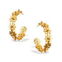 18K Gold-Plated Flower Power Hoops