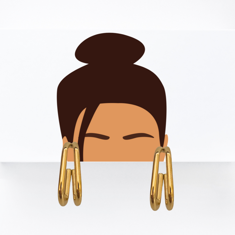 14k Gold-Plated Double Hoop Earrings