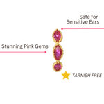 Pretty in Pink 18k Gold Extra Small Huggie Hoops for Valentine's Day