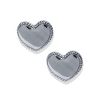 Pure Silver Heart 18k White Gold Studs for Valentine's Day