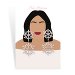 2- Tier Dazzling Snowflake Statement Earrings