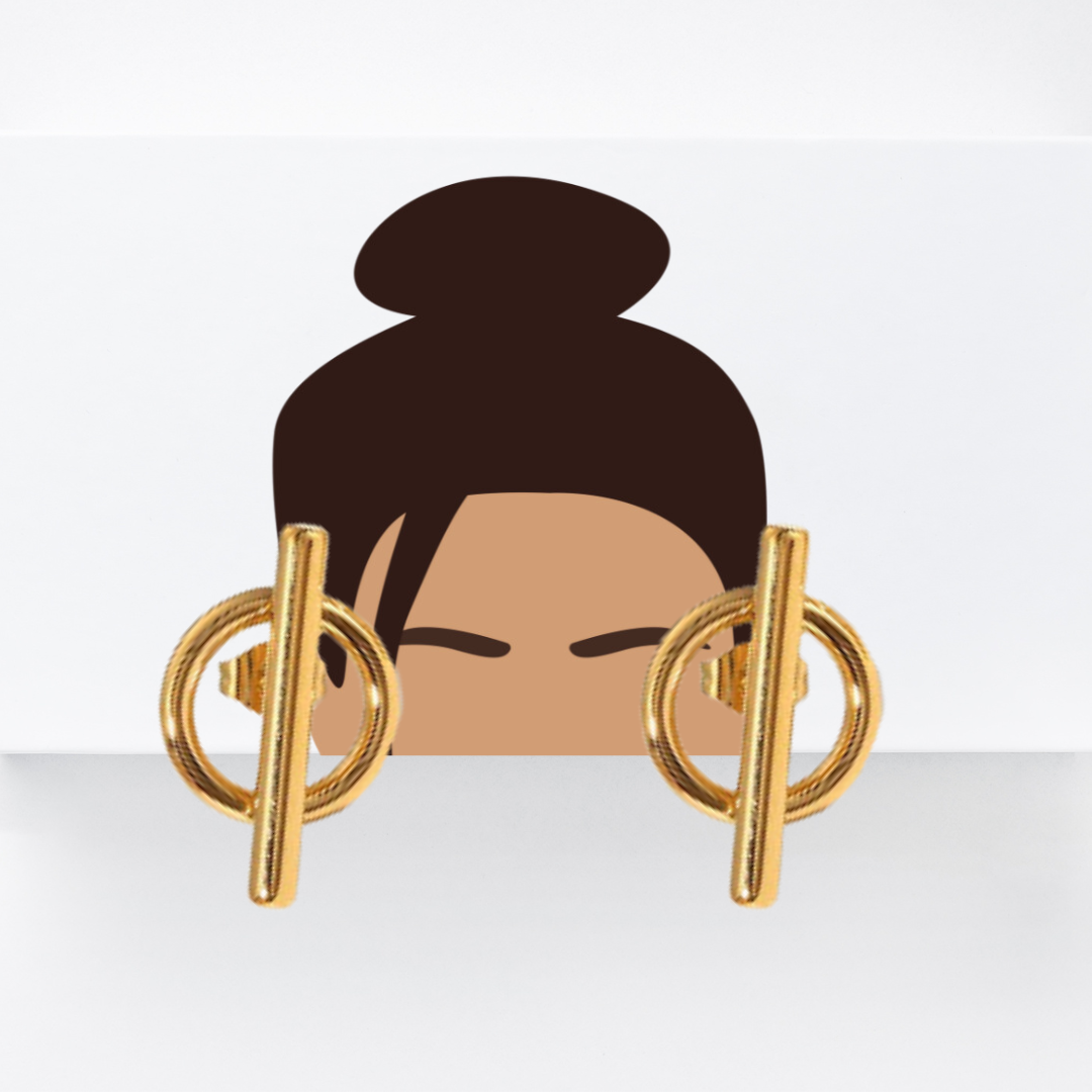 Clous d'oreilles Balance modernes en or 18 carats