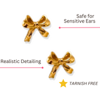 Extra Small 18k Gold Bow Studs