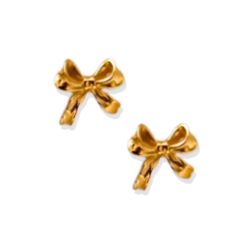 Extra Small 18k Gold Bow Studs
