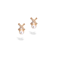 Pendientes XO Pearl chapados en oro de 18k