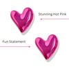 True Love! Hot Pink Heart Balloon Studs