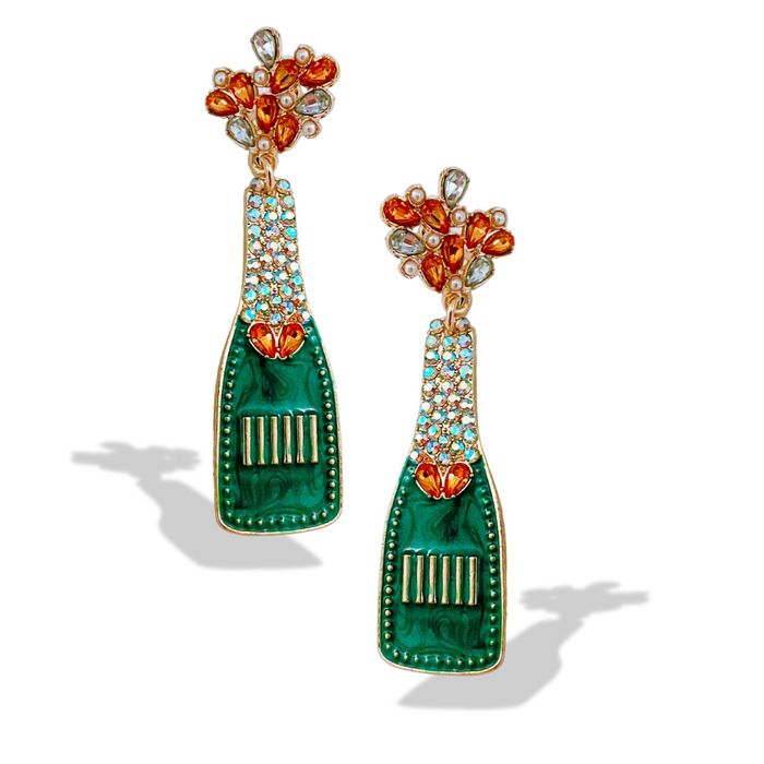 GREEN CHAMPAGNE EARRINGS