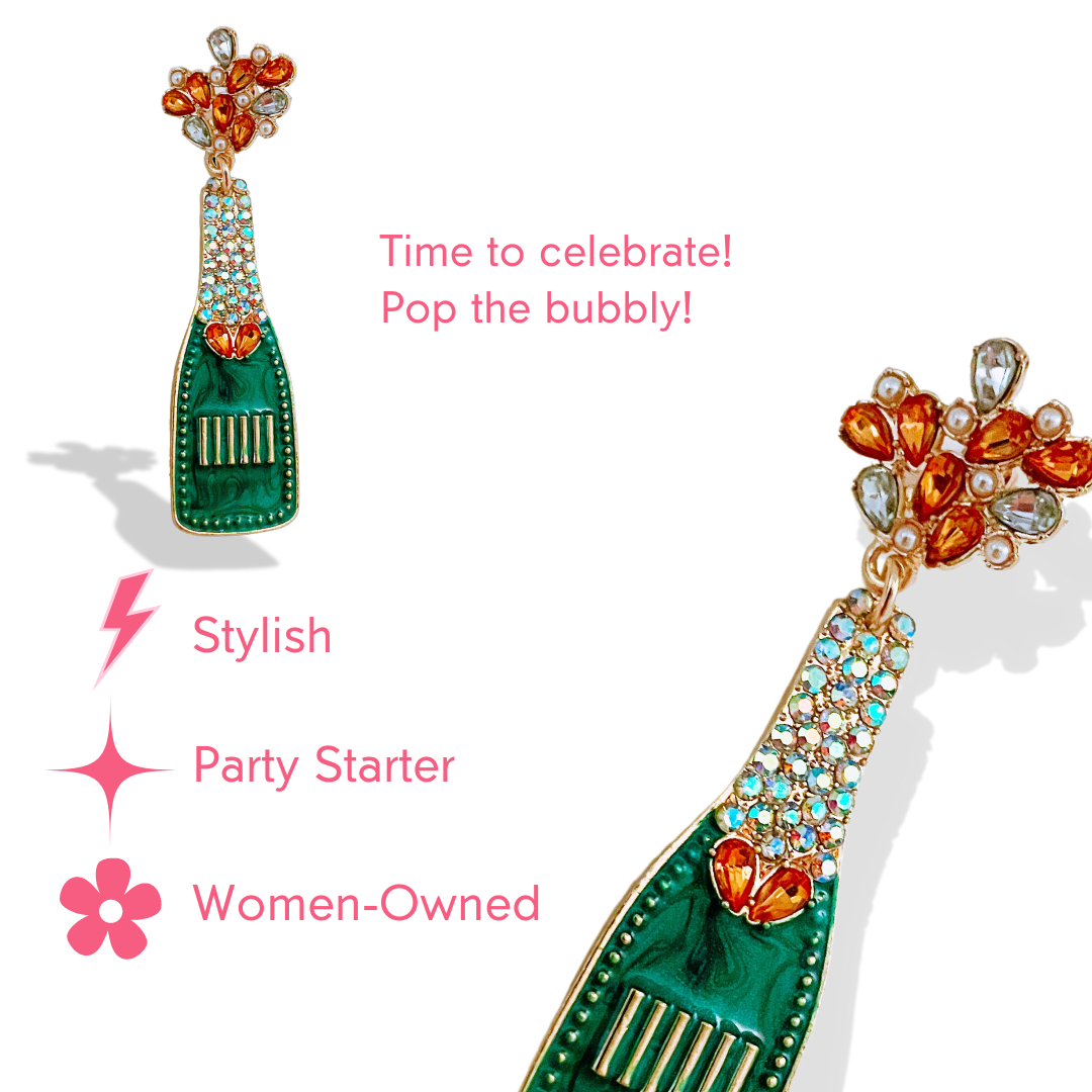 GREEN CHAMPAGNE EARRINGS