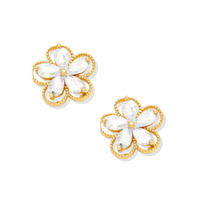Small 18k Gold- Plated Sparkly Flower Studs