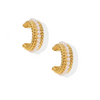 Elegant Pearl Detailed 18k Gold-Plated Hoop Earrings