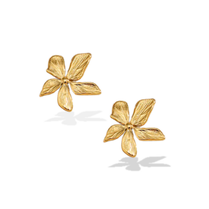 18k Gold-Plated Flower Vintage Studs