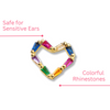 Tiny Colorful Rainbow Rhinestone 18k Gold-Plated Heart Studs