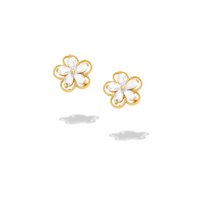 Sparkly Flower Studs Small 18k Gold-Plated