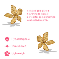 18k Gold-Plated Flower Vintage Studs