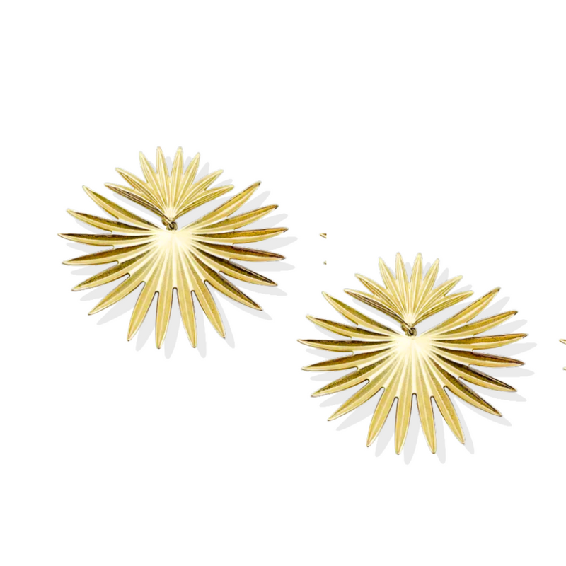 Radiating Gold 18k Gold-Plated Statement Earring