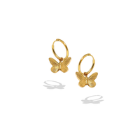 Free! 18K Gold Butterfly Huggies