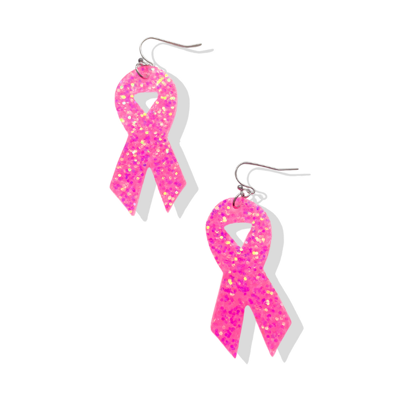 Boucles d’oreilles ruban rose cancer du sein
