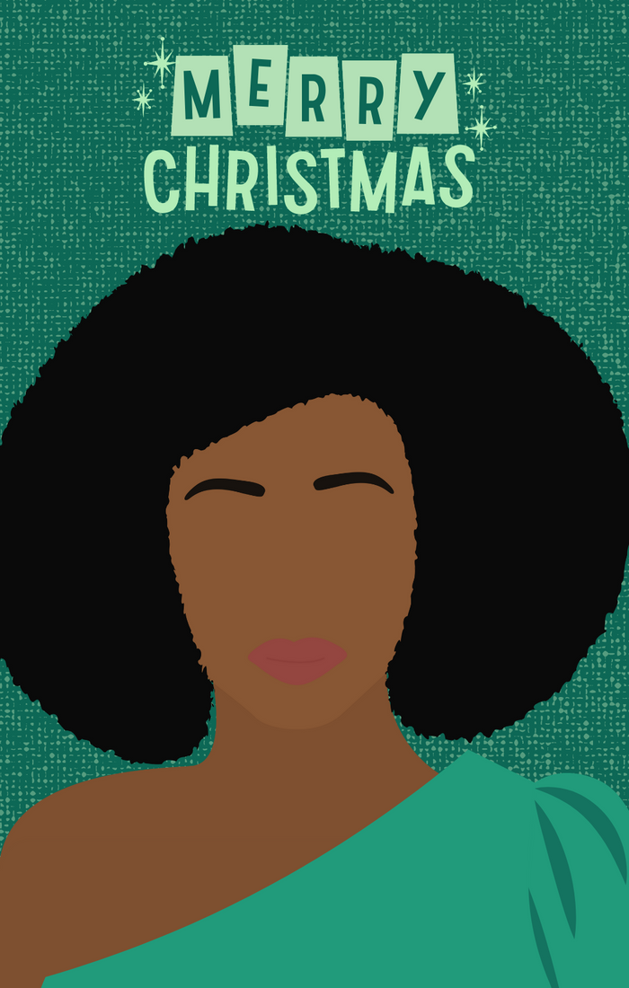 Afro Joyeux Noël vert