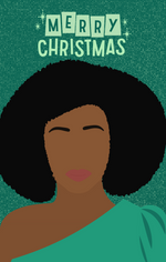 Green Merry Christmas Afro