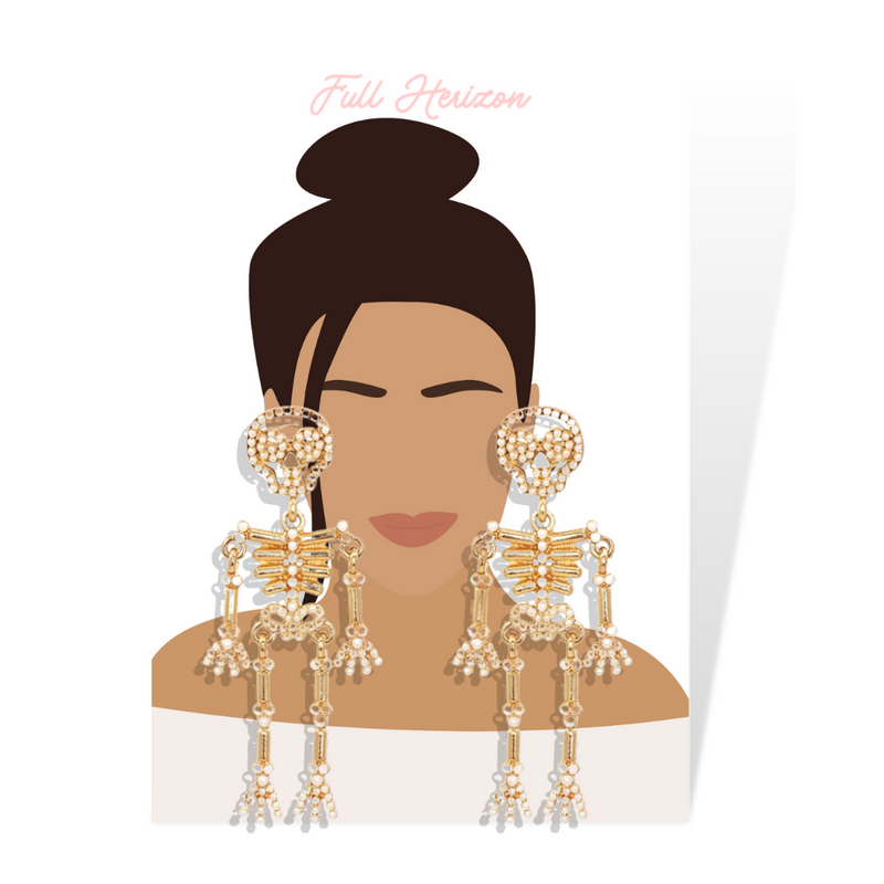 Gold Skeleton Statement Earrings