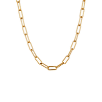 A gold-filled link necklace with a length of 19 inches.