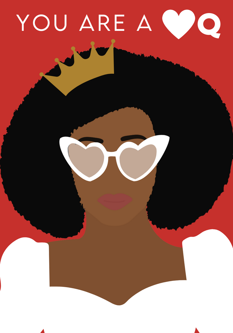 You are a Queen Red Card with Afro