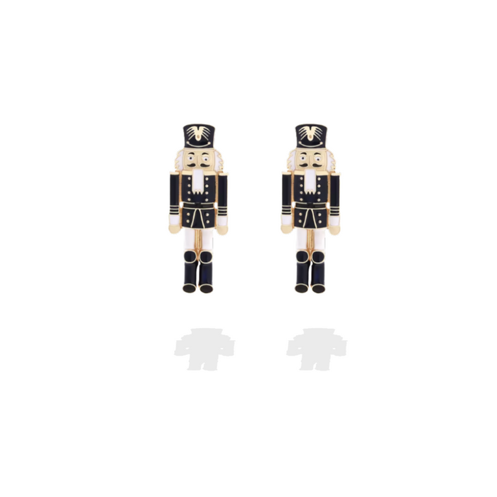 Navy Nutcracker Christmas Studs