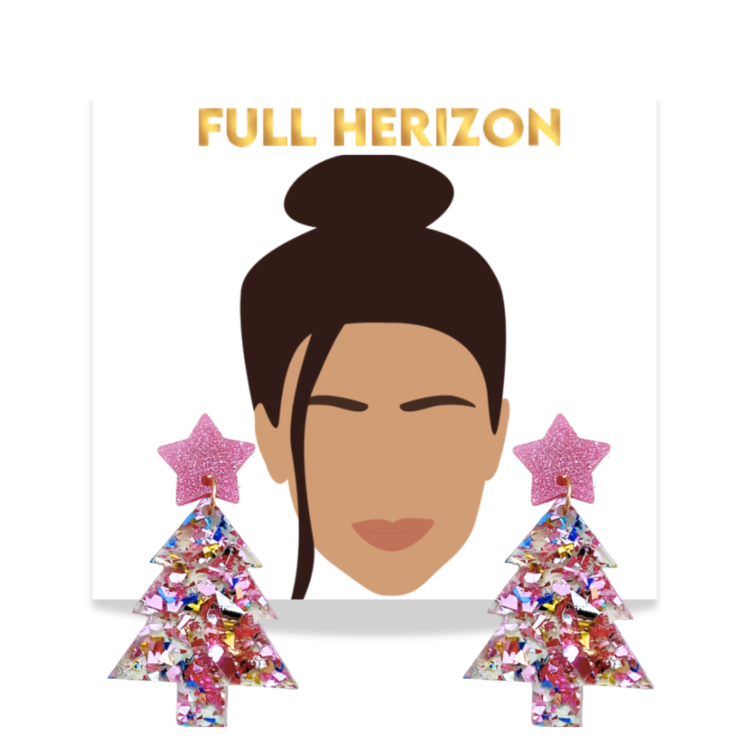 Pink Glitter Confetti Christmas Tree