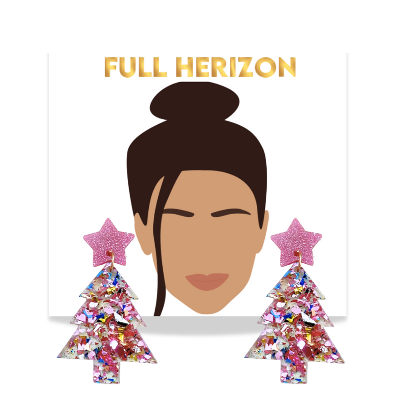 Pink Glitter Confetti Christmas Tree