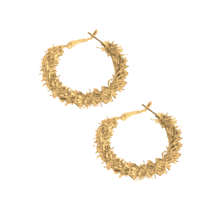 Gold Tinsel Hoops