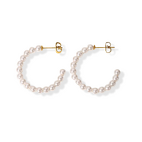Resilient Large Pearl Hoops