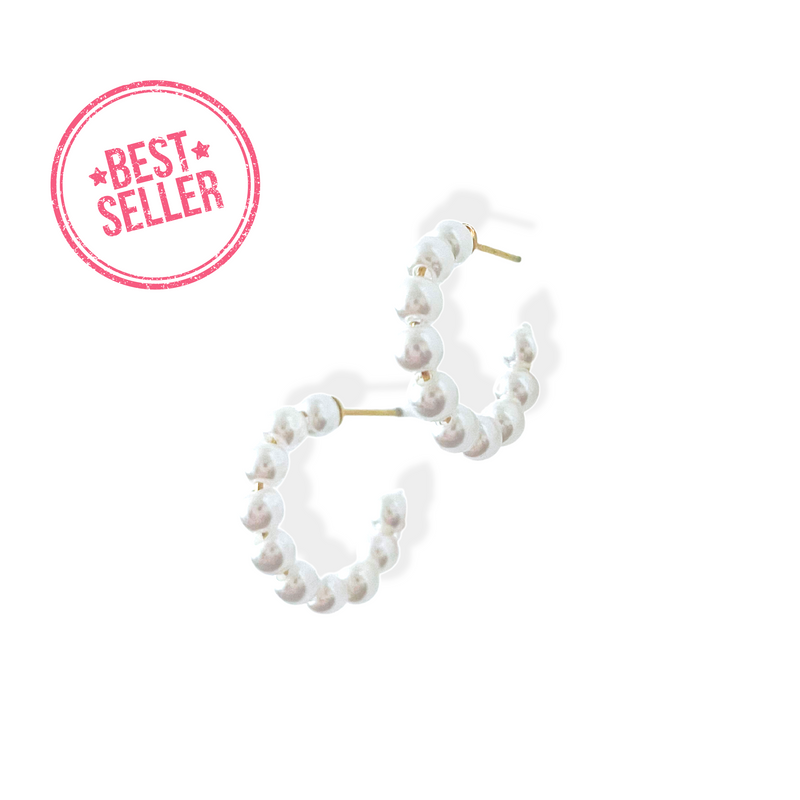 Resilient Small Pearl Gold Hoops