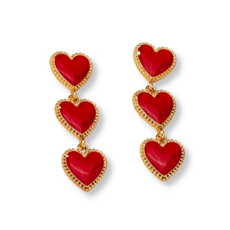 Boucles d'oreilles pendantes en forme de cœur Extra Loved