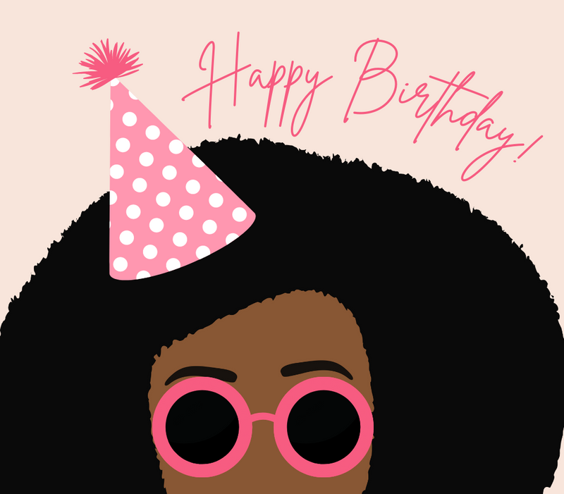 Birthday Girl Card with fun glasses and sash